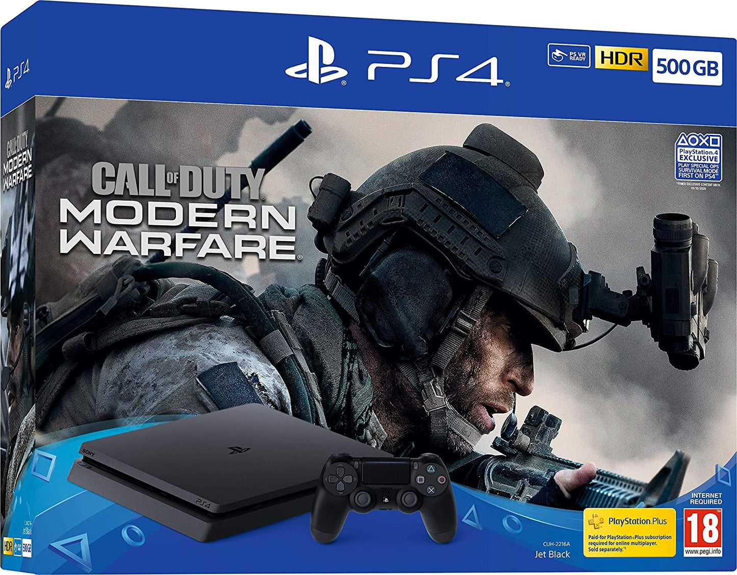 Sony PlayStation 4 Slim 500GB Console + Call Of Duty Mordern Warfare (EU) (PS4)